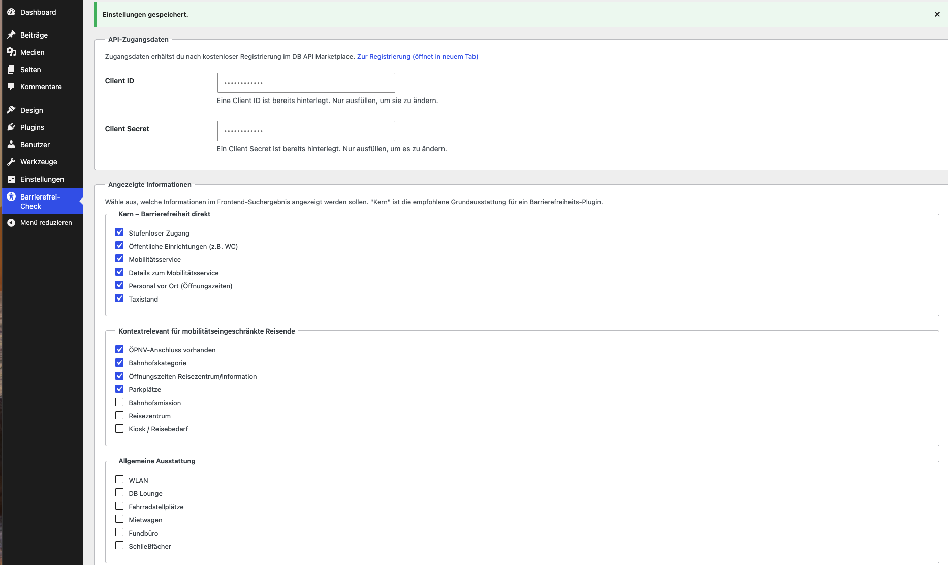 DB-Barrierefrei Plugin Backend