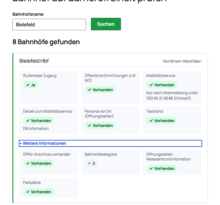 DB-Barrierefrei Plugin Frontend "Erweiterte Informationen"